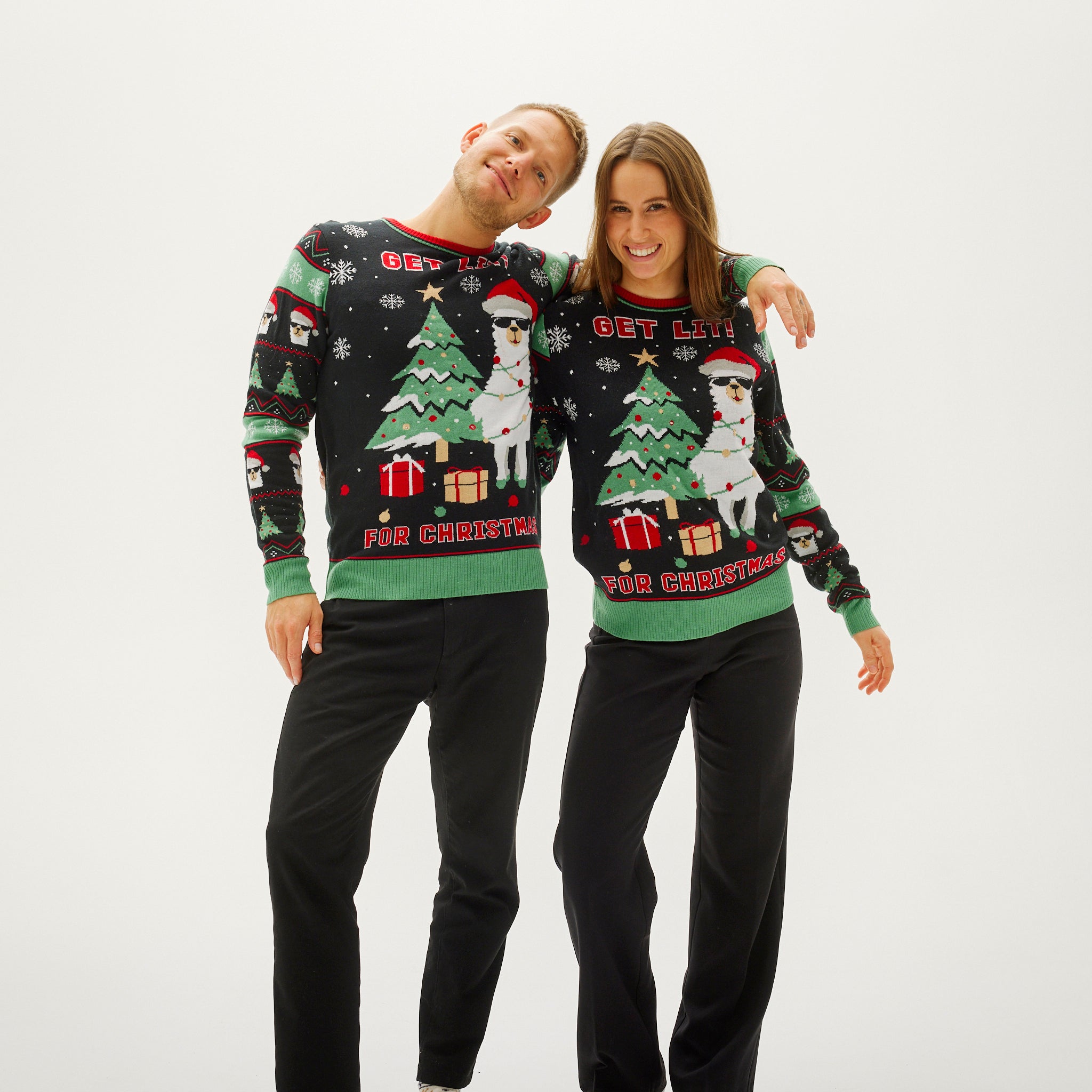 Get Lit Llama Christmas Sweater - Women